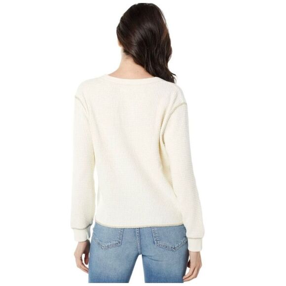 Madewell Waffle Split Neck Crop Tee Long Sleeve Size XXS - Picture 2 of 8
